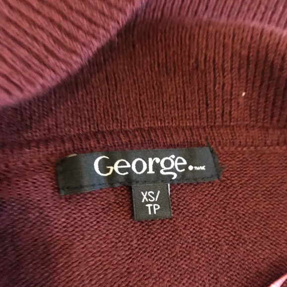 George Burgandy Wine Oversized Open Faced Long Sleeve Cardigan size XS - Picture 7 of 11